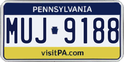 PA license plate MUJ9188