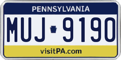 PA license plate MUJ9190