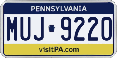 PA license plate MUJ9220