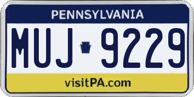 PA license plate MUJ9229