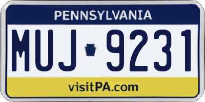 PA license plate MUJ9231