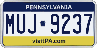 PA license plate MUJ9237
