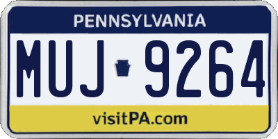 PA license plate MUJ9264