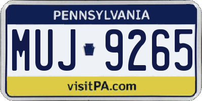 PA license plate MUJ9265