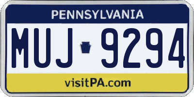 PA license plate MUJ9294