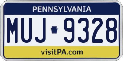 PA license plate MUJ9328