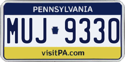 PA license plate MUJ9330