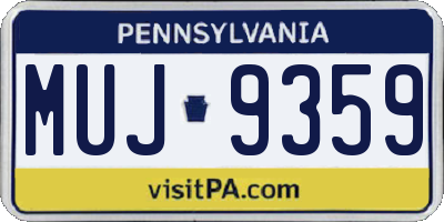 PA license plate MUJ9359