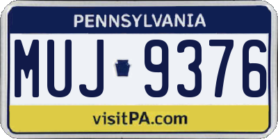 PA license plate MUJ9376