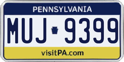 PA license plate MUJ9399