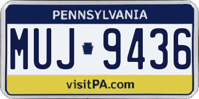 PA license plate MUJ9436