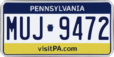 PA license plate MUJ9472