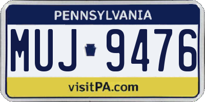 PA license plate MUJ9476
