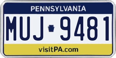 PA license plate MUJ9481