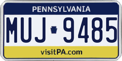 PA license plate MUJ9485