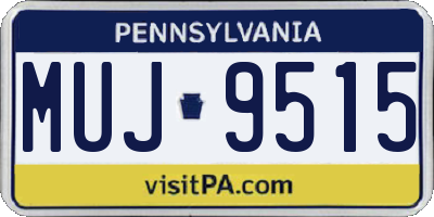 PA license plate MUJ9515