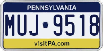 PA license plate MUJ9518