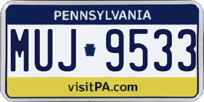 PA license plate MUJ9533