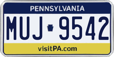 PA license plate MUJ9542