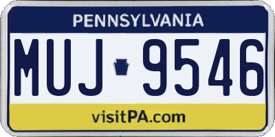 PA license plate MUJ9546