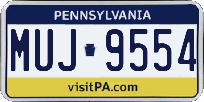 PA license plate MUJ9554