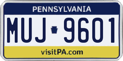 PA license plate MUJ9601