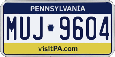 PA license plate MUJ9604