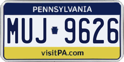 PA license plate MUJ9626
