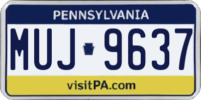 PA license plate MUJ9637