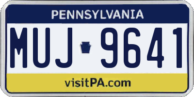 PA license plate MUJ9641