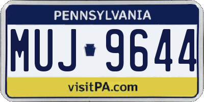 PA license plate MUJ9644