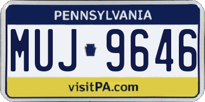 PA license plate MUJ9646