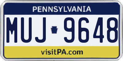 PA license plate MUJ9648