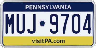 PA license plate MUJ9704