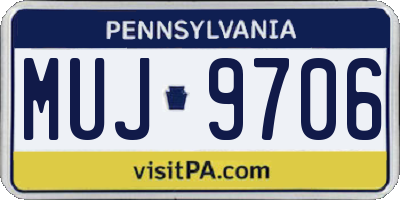 PA license plate MUJ9706