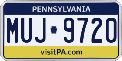 PA license plate MUJ9720