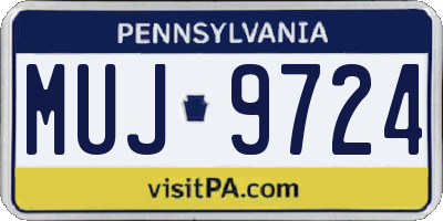 PA license plate MUJ9724