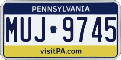 PA license plate MUJ9745