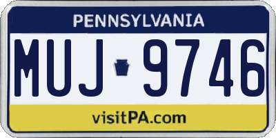 PA license plate MUJ9746