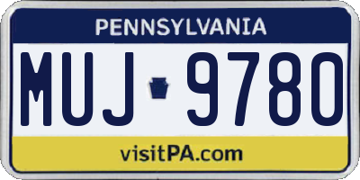PA license plate MUJ9780