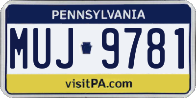 PA license plate MUJ9781