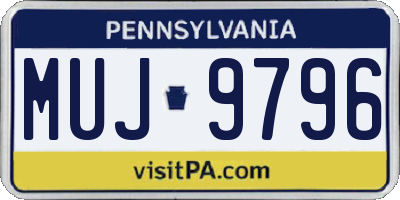 PA license plate MUJ9796
