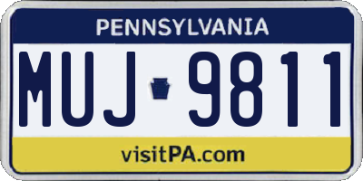 PA license plate MUJ9811