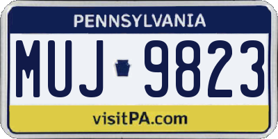 PA license plate MUJ9823