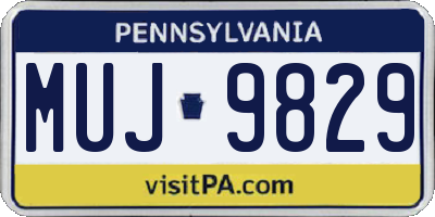 PA license plate MUJ9829