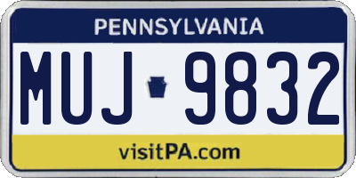 PA license plate MUJ9832