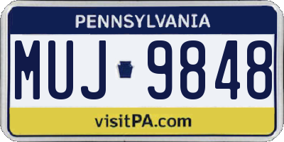 PA license plate MUJ9848