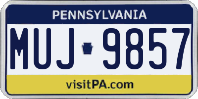 PA license plate MUJ9857