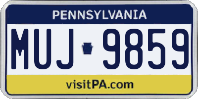PA license plate MUJ9859
