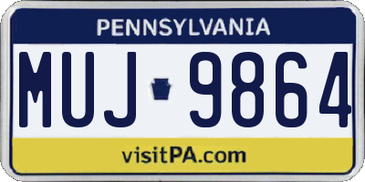 PA license plate MUJ9864